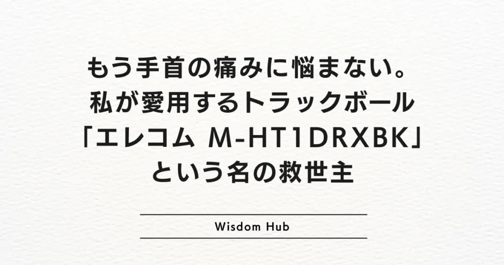 もう手首の痛みに悩まない。私が愛用するトラックボール「エレコム M-HT1DRXBK」という名の救世主