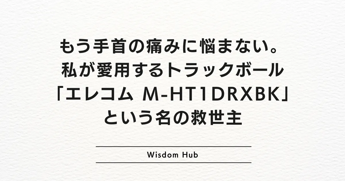 もう手首の痛みに悩まない。私が愛用するトラックボール「エレコム M-HT1DRXBK」という名の救世主