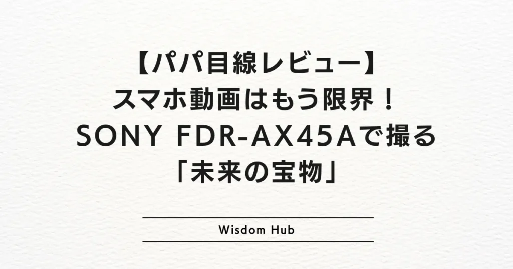 【パパ目線レビュー】スマホ動画はもう限界！SONY FDR-AX45Aで撮る「未来の宝物」