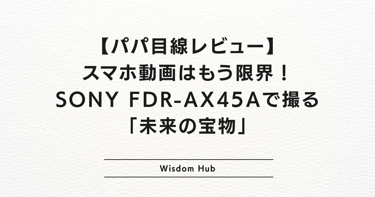 【パパ目線レビュー】スマホ動画はもう限界！SONY FDR-AX45Aで撮る「未来の宝物」