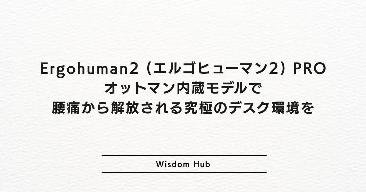 Ergohuman2 (エルゴヒューマン2) PRO オットマン内蔵モデルで腰痛から解放される究極のデスク環境を