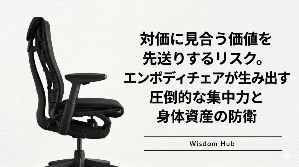 対価に見合う価値を先送りするリスク。エンボディチェアが生み出す圧倒的な集中力と身体資産の防衛