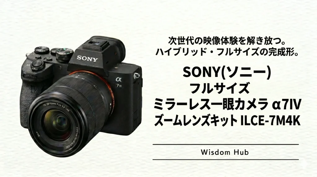 価格の壁を越えて次世代の表現力を手に入れる:ソニー α7IV ズームレンズキット導入のロードマップ